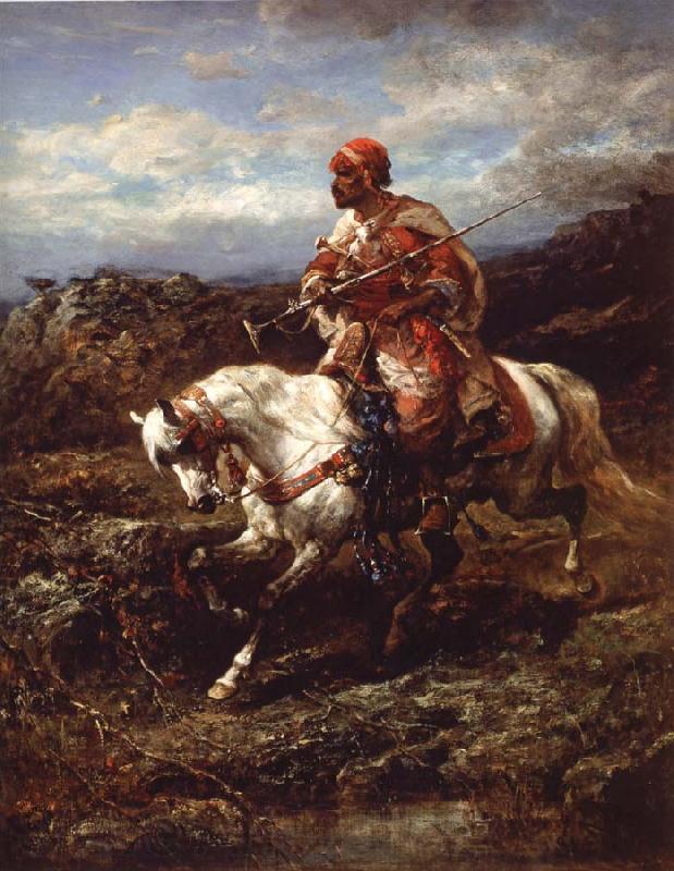 Adolf Schreyer Arab Horseemen on the March Norge oil painting art